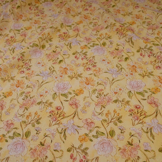 Japanese Fashion Designer Floral Yellow Non-Stretch Tencel™ / Lyocell Cotton Blended Plain Woven DS00669