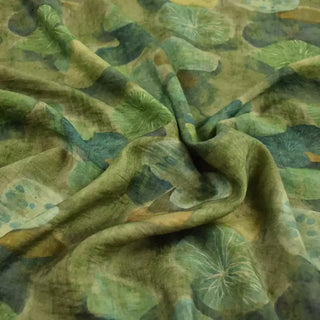 Japanese Fashion Designer Botanical Green Non-Stretch Tencel™ / Lyocell Cotton Blended Plain Woven DS00670