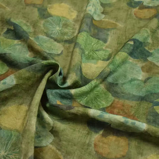 Japanese Fashion Designer Botanical Green Non-Stretch Tencel™ / Lyocell Cotton Blended Plain Woven DS00670