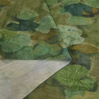 Japanese Fashion Designer Botanical Green Non-Stretch Tencel™ / Lyocell Cotton Blended Plain Woven DS00670