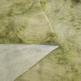 Japanese Fashion Designer Abstract Green Non-Stretch Tencel™ / Lyocell Cotton Blended Plain Woven DS00672