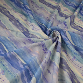 Japanese Fashion Designer Stripes Blue Non-Stretch Tencel™ / Lyocell Cotton Blended Plain Woven DS00674