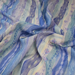Japanese Fashion Designer Stripes Blue Non-Stretch Tencel™ / Lyocell Cotton Blended Plain Woven DS00674