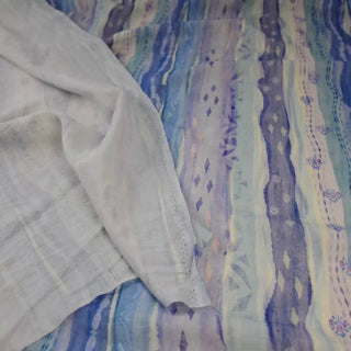 Japanese Fashion Designer Stripes Blue Non-Stretch Tencel™ / Lyocell Cotton Blended Plain Woven DS00674