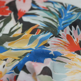 Japanese Fashion Designer Floral Multi Color Non-Stretch Tencel™ / Lyocell Cotton Blended Plain Woven DS00681