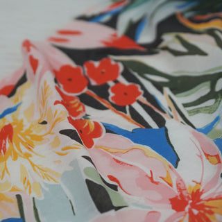 Japanese Fashion Designer Floral Multi Color Non-Stretch Tencel™ / Lyocell Cotton Blended Plain Woven DS00681