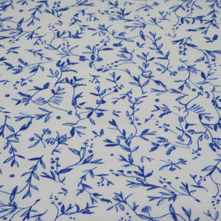 Japanese Fashion Designer Botanical Blue Non-Stretch Tencel™ / Lyocell Cotton Blended Plain Woven DS00682