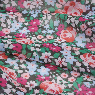 Japanese Fashion Designer Floral Multi Color Non-Stretch Tencel™ / Lyocell Cotton Blended Plain Woven DS00684