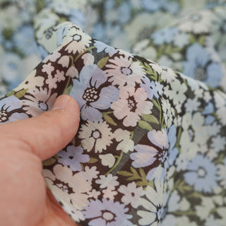 Japanese Fashion Designer Floral Multi Color Non-Stretch Tencel™ / Lyocell Cotton Blended Plain Woven DS00686
