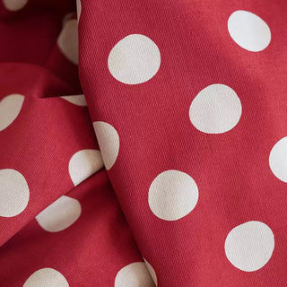 Made in Japan Sevenberry Polka Dot Red Non-Stretch Cotton Corduroy DS00692