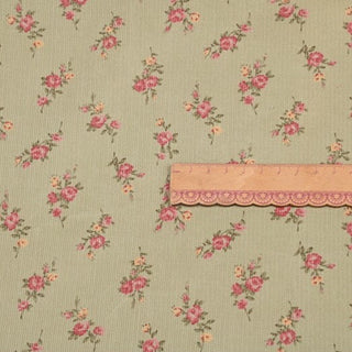 Made in Japan Sevenberry Floral Brown Non-Stretch Cotton Corduroy DS00693