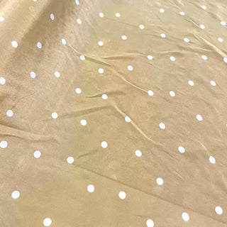 Japanese Designer Polka Dot Brown Non-Stretch Mulberry Silk Crepe De Chine DS00695 -16 Momme