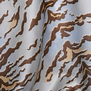 Yardblox Exclusive Zimmermann Animal Blue Non-Stretch Silk Satin Face Organza DS01501