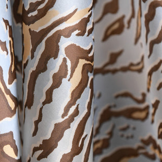 Yardblox Exclusive Zimmermann Animal Blue Non-Stretch Silk Satin Face Organza DS01501