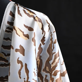 Yardblox Exclusive Zimmermann Animal Blue Non-Stretch Silk Satin Face Organza DS01501