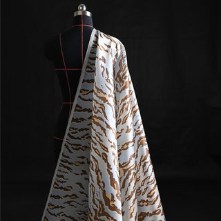 Yardblox Exclusive Zimmermann Animal Blue Non-Stretch Silk Satin Face Organza DS01501