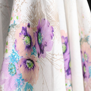 Yardblox Exclusive Zimmermann Floral White Non-Stretch Ramie Plain Woven DS01502