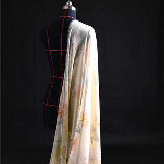 Yardblox Exclusive Zimmermann Floral Off-White Non-Stretch Viscose Crepon DS01506