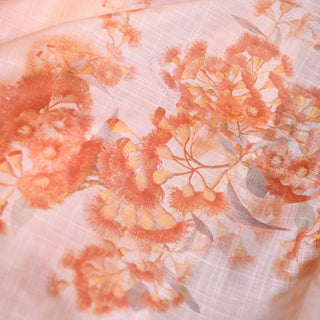 Yardblox Exclusive Zimmermann Floral Orange Non-Stretch Cotton Linen Blended Plain Woven DS01507