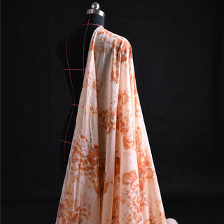 Yardblox Exclusive Zimmermann Floral Orange Non-Stretch Cotton Linen Blended Plain Woven DS01507