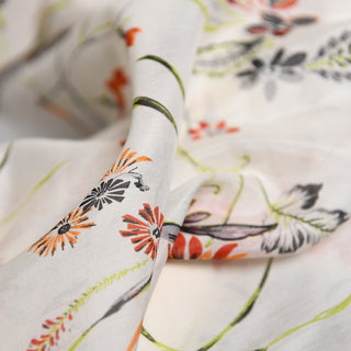 Yardblox Exclusive ME+EM Floral Off-White Non-Stretch Silk Cotton Blended Plain Woven DS01508