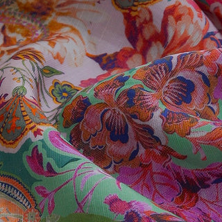 Yardblox Exclusive Zimmermann Floral Multi Color Non-Stretch Linen Tencel™ / Lyocell Blended Plain Woven DS01510