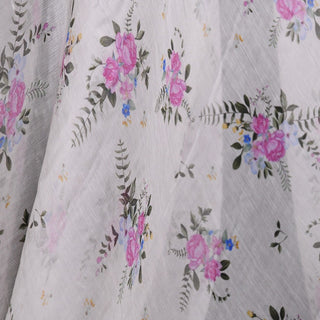 Zimmermann Floral White Non-Stretch Crinkled Mulberry Silk Georgette DS01513 -6 Momme