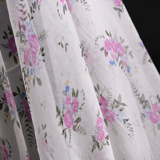 Zimmermann Floral White Non-Stretch Crinkled Mulberry Silk Georgette DS01513 -6 Momme