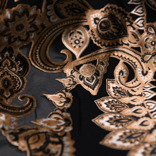 alice + olivia Paisley Black Non-Stretch Burnout Mulberry Silk Devore Velvet DS01517 -19 Momme