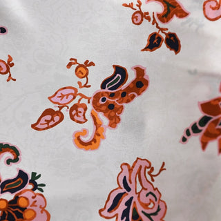 Tory Burch Floral Off-White Non-Stretch Mulberry Silk Crepe De Chine DS01518 -16 Momme