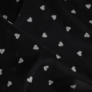 Zimmermann Hearts Black Non-Stretch Silk Linen Blended Plain Woven DS01520 -14 Momme