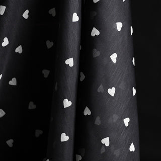 Zimmermann Hearts Black Non-Stretch Silk Linen Blended Plain Woven DS01520 -14 Momme