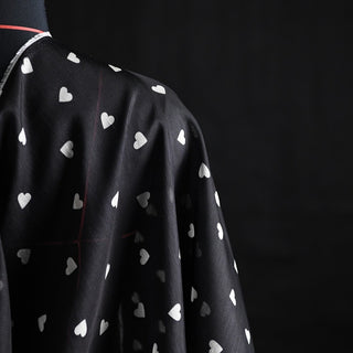 Zimmermann Hearts Black Non-Stretch Silk Linen Blended Plain Woven DS01520 -14 Momme