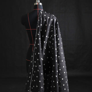 Zimmermann Hearts Black Non-Stretch Silk Linen Blended Plain Woven DS01520 -14 Momme