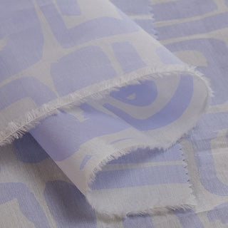 Zimmermann Abstract Blue Non-Stretch Mulberry Silk Linen Blended Plain Woven DS01522