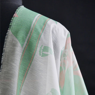 Zimmermann Conversational Green Non-Stretch Mulberry Silk Linen Blended Plain Woven DS01523