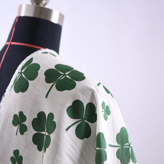 Japanese Fashion Designer Clover Off-White Non-Stretch Mulberry Silk Cotton Blended Organza DS01601
