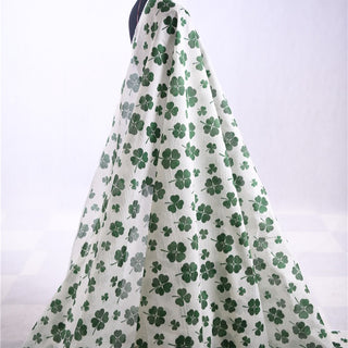 Japanese Fashion Designer Clover Off-White Non-Stretch Mulberry Silk Cotton Blended Organza DS01601