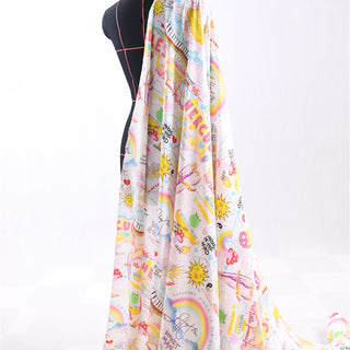 Réalisation Par Graffiti Multi Color Non-Stretch Mulberry Silk Crepe De Chine DS01607