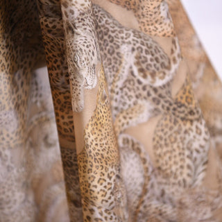 Zimmermann Animal Brown Non-Stretch 6A Mulberry Silk Satin DS01609