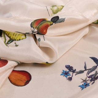 Made in Japan CABaN Fruits and Vegetables Off-White Non-Stretch Mulberry Silk Habotai DS01615 -10 Momme
