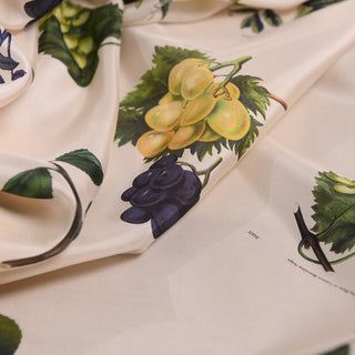 Made in Japan CABaN Fruits and Vegetables Off-White Non-Stretch Mulberry Silk Habotai DS01615 -10 Momme