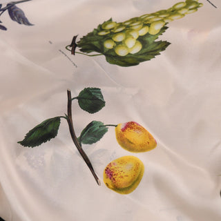 Made in Japan CABaN Fruits and Vegetables Off-White Non-Stretch Mulberry Silk Habotai DS01615 -10 Momme