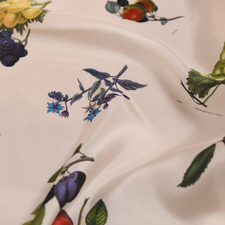Made in Japan CABaN Fruits and Vegetables Off-White Non-Stretch Mulberry Silk Habotai DS01615 -10 Momme