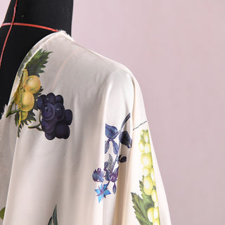 Made in Japan CABaN Fruits and Vegetables Off-White Non-Stretch Mulberry Silk Habotai DS01615 -10 Momme