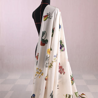 Made in Japan CABaN Fruits and Vegetables Off-White Non-Stretch Mulberry Silk Habotai DS01616 -10 Momme