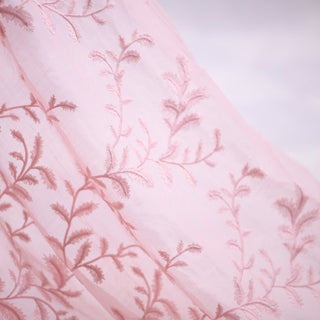 Zimmermann Botanical Pink Non-Stretch Embroidery Viscose Plain Woven DS01619