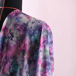 Italian Fashion Designer Floral Purple Non-Stretch Mulberry Silk Cotton Blended Plain Woven DS01622