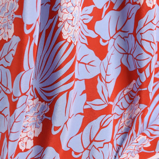 Diane von Furstenberg Botanical Blue Non-Stretch Mulberry Silk Crepe De Chine DS01627 -17 Momme