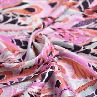 Max Mara Botanical Multi Color Stretch Mulberry Silk Elastane Blended Twill Satin DS01629 -17 Momme